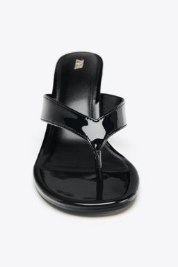 PATENT-EFFECT WEDGE SANDALS - Zara фото 4