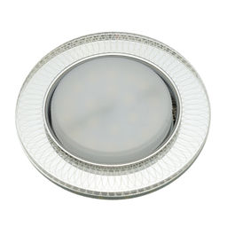 DLS-L155 GX53 GLASSY/CLEAR 3D Светильник декоративный встраиваемый, серия Luciole. Без лампы, цоколь GU5.3. Доп. светодиодная подсветка 4Вт. Металл/стекло. Зеркальный/Прозрачный, эффект 3D. ТМ Fametto