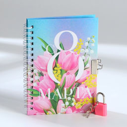 Блокнот на замочке А6, 50 л. С 8 МАРТА