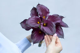 Букет калл 12 штук - Фиолетовый - Real touch фото 3