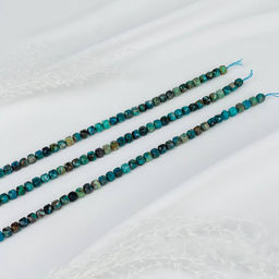Бусины для украшений из Хризоколлы (58 бусин) 38 см