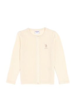 Кремовый трикотажный кардиган для девочки Неожиданная скидка в корзине - U.s. polo assn фото 2
