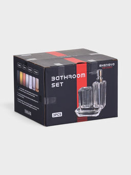 Набор для ванной «Эко», 3 предмета, дозатор, стакан, мыльница