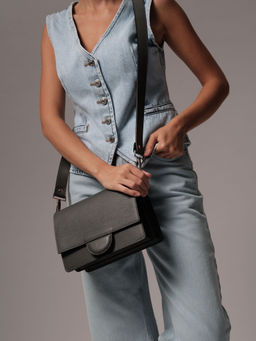 Сумка кожаная через плечо Deboro 30574 хромо