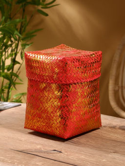 Корзинка плетёная «Голден», 16×16×23 см, розовая