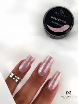 Manita Professional Гель моделирующий для ногтей с хлопьями юки / Builder Gel Moonlight №05, 15 мл