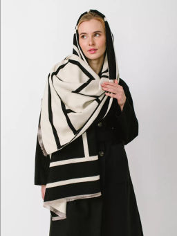 В составе шерсть и кашемир! теплый двусторонний палантин - Tantino фото 14