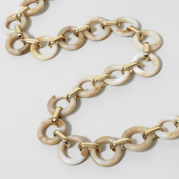 Цепочка для сумки, пластиковая, d=28×16 мм, 59 см, цвет светлый агат, золотой