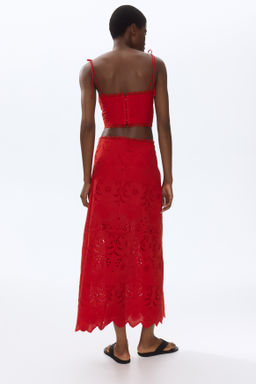 Falda de algod?n con bordado ingl?s - H&m фото 3
