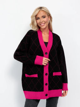 JETTY Кардиган вязаный на пуговицах оверсайз