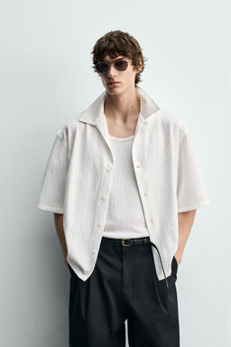 CAMISA JACQUARD BORDADO / Blanco roto - Zara фото 2