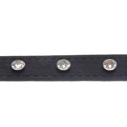 Цена за 3 шт. Ошейник для собак и кошек со стразами "На стиле", цвет черный, 2см, размер S, 28*30см (лейбл)