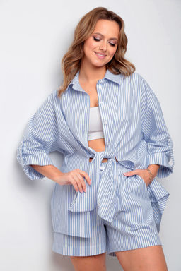 Костюм Liona Style 899 светло-синяя полоска  фото 2
