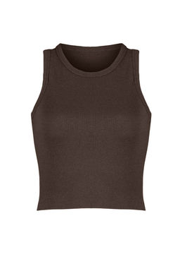 Kahverengi-Tas 2li Paket Vucuda Oturan Crop Halter Yaka Fitilli Esnek Orme Atlet TWOSS21AL0058