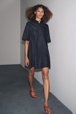 ZW COLLECTION DENIM MINI DRESS - Zara фото 11