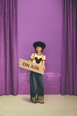 RIB T-SHIRT WITH CONTRAST TEXT HARRY LAMBERT FOR ZARA X DISNEY  фото 3