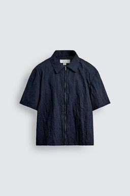 CREASED-EFFECT ZIP-UP SHIRT - Zara фото 7