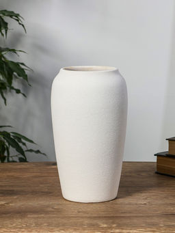Ваза для цветов «Абиджил», бочка, 22.5×12 см, d=9.5 см, керамика, белая