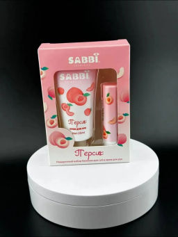 Подарочный набор 2в1 крем для рук и бальзам для губ персик