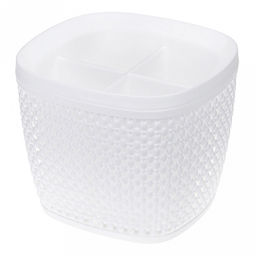 Подставка для столовых приборов пластмассовая "Пирула" 17х16х14м, белый (Россия)