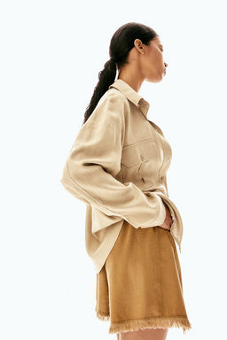 Camisa cargo oversize en mezcla de lino - H&m фото 4