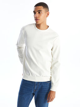 Bisiklet Yaka Uzun Kollu Erkek Sweatshirt