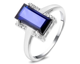 Кольцо, 1 сапфир корунд багет 6х12 мм/3.48 ct., Татьяна