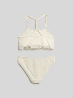 ACOOLA / Костюм купальный детский для девочек Kanau молочный  фото 2