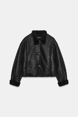 FAUX SUEDE DOUBLE-FACED JACKET - Zara фото 6