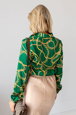 Блузка ТБ-34 цепи-зеленый - Angelika фото 4