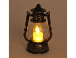 Светодиодный фонарик с имитацией натурального пламени ЛЕТУЧАЯ МЫШЬ со свечой, пластик, 12х7 см, на батарейках, Serpantin