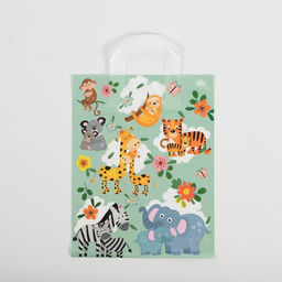 Цена за 50 шт. Пакет "Мама и малыш", полиэтиленовый, с петлевой ручкой, 35 х 28 см, 55 мкм