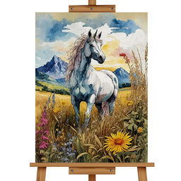 Картина по номерам "Грациозная лошадка" 40*30 см.