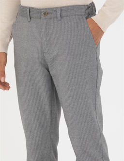 Gri Slim Fit Kanvas Pantolon
