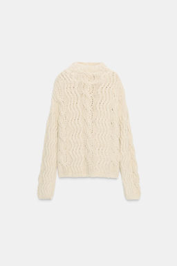 CABLE KNIT WOOL JUMPER - Zara фото 3