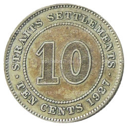 10 центов 1927 года Стрейтс Сетлментс