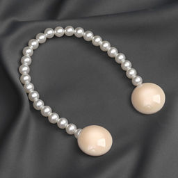 Подхват для штор Перламутровый перелив, d = 3,8 см, цвет бежевый/белый - Арт узор фото 2