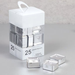 Свеча 25 штук набор Квадрат / M-2507 /уп 24/48/Новогодняя (Серебро) - Галеонтрейд фото 6