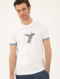 Белая футболка узкого кроя с круглым вырезом - Cacharel фото 3