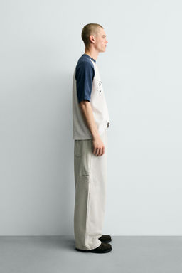 CAMISETA PUNTO COLOR BLOCK ESTAMPADO / Crudo - Zara фото 4