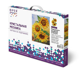 Кристальная (алмазная) мозаика ФРЕЯ ALPD-090 на подрамнике Подсолнухи на закате 30 х 40 см