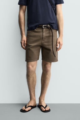 BERMUDA DENIM REGULAR FIT / Marr?n
