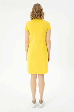 Женское желтое трикотажное платье - U.s. polo assn фото 5