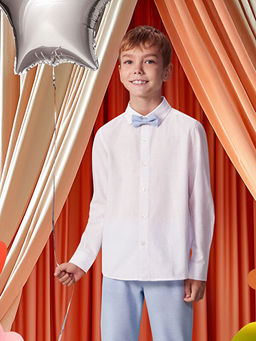 Basic Uzun Kollu Erkek ?ocuk G?mlek ve Papyon