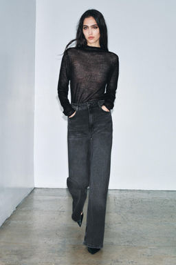 JEANS ZW COLLECTION WIDE LEG TIRO ALTO / Gris