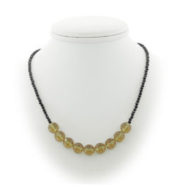 Султанит "Баланс", круглые гранёные 10 мм, бусы 47...52см