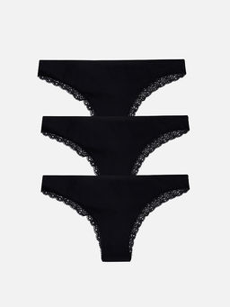 Трусы женские бразилиана набор (3 шт.) в черном цвете - Mark formelle фото 8