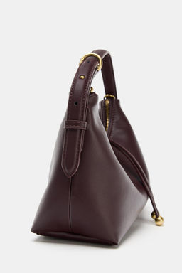 MINI SACA DE MANO DETALLE BOLAS / Rojo Burdeos