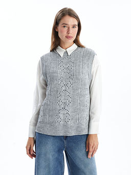 Bisiklet Yaka Ajurlu Kad?n Triko S?veter