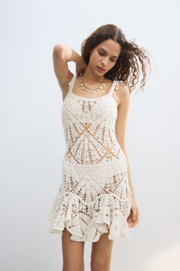 Vestido efecto crochet con volante - H&m фото 5
